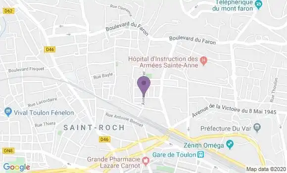 Localisation Banque Postale Agence de Toulon Claret
