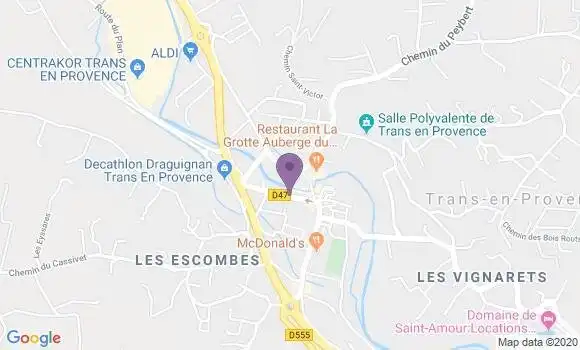 Localisation Banque Postale Agence de Trans en Provence