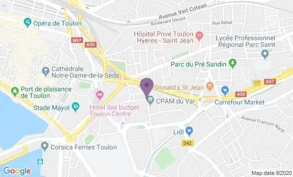 Localisation Banque Postale Agence de Toulon la Rode