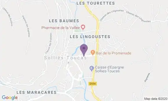 Localisation Banque Postale Agence de Solliès Toucas