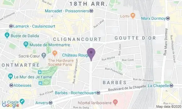 Localisation LCL Agence de Paris Château Rouge