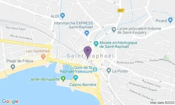 Localisation Banque Postale Agence de Saint Raphaël