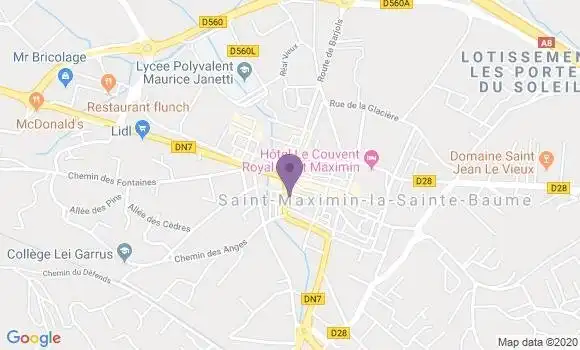 Localisation Banque Postale Agence de Saint Maximin la Sainte Baume