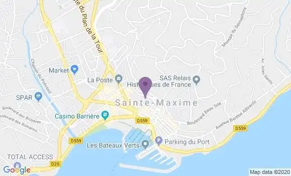 Localisation Banque Postale Agence de Sainte Maxime