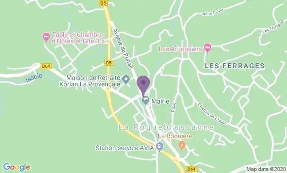 Localisation Banque Postale Agence de La Roquebrussanne