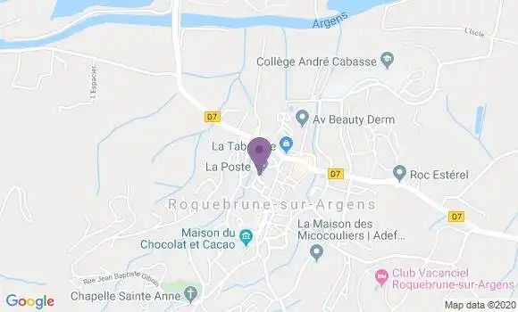 Localisation Banque Postale Agence de Roquebrune sur Argens
