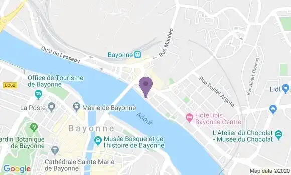 Localisation LCL Agence de Bayonne Saint Esprit