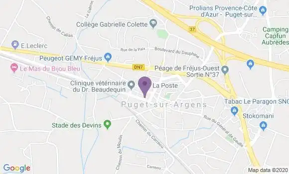 Localisation Banque Postale Agence de Puget sur Argens