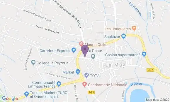 Localisation Banque Postale Agence de Le Muy
