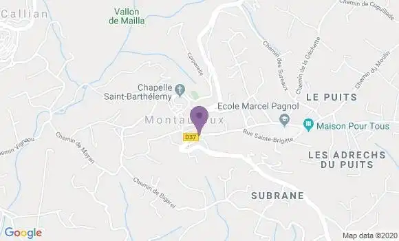 Localisation Banque Postale Agence de Montauroux
