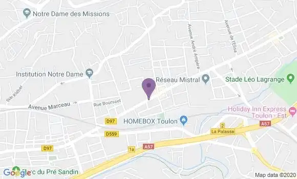 Localisation Banque Postale Agence de Toulon Brunet