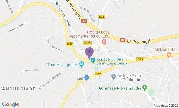 Localisation Banque Postale Agence de Le Luc