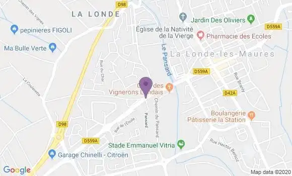 Localisation Banque Postale Agence de La Londe les Maures