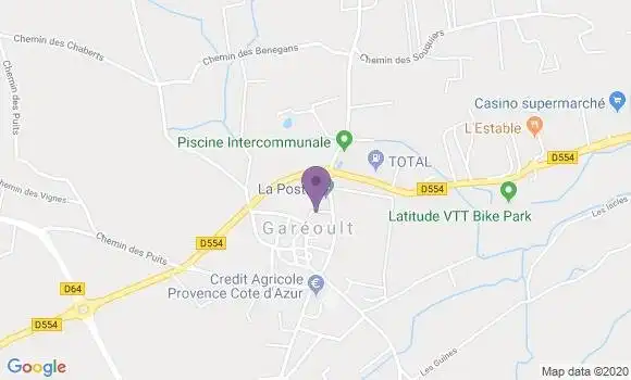 Localisation Banque Postale Agence de Garéoult