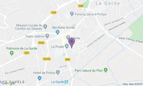 Localisation Banque Postale Agence de La Garde