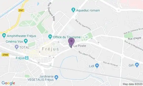 Localisation Banque Postale Agence de Fréjus