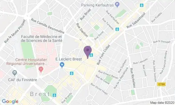 Localisation LCL Agence de Brest Saint Martin