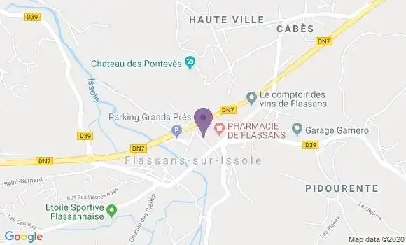 Localisation Banque Postale Agence de Flassans sur Issole