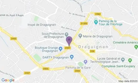 Localisation Banque Postale Agence de Draguignan