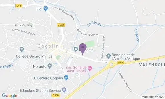 Localisation Banque Postale Agence de Cogolin