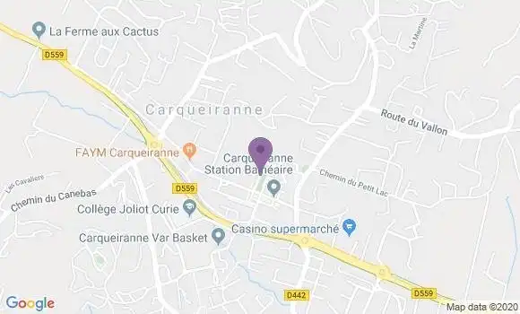 Localisation Banque Postale Agence de Carqueiranne