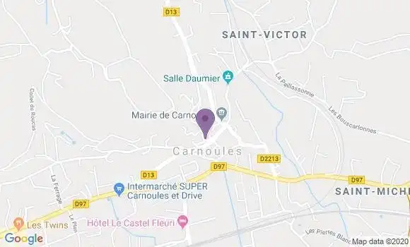 Localisation Banque Postale Agence de Carnoules