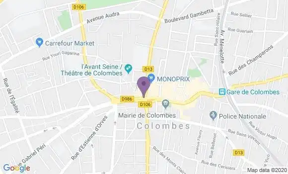 Localisation LCL Agence de Colombes Mairie