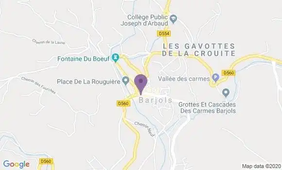 Localisation Banque Postale Agence de Barjols