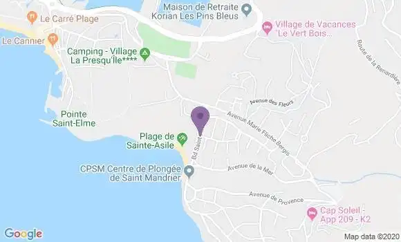 Localisation Banque Postale Agence de Saint Mandrier sur Mer Le Pin Rolland