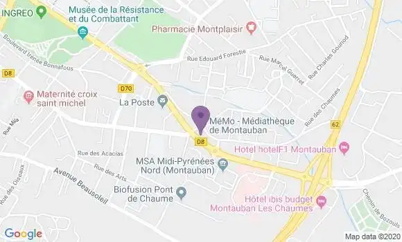 Localisation Banque Postale Agence de Montauban Pont de Chaume