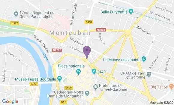 Localisation Banque Postale Agence de Montauban Villenouvelle
