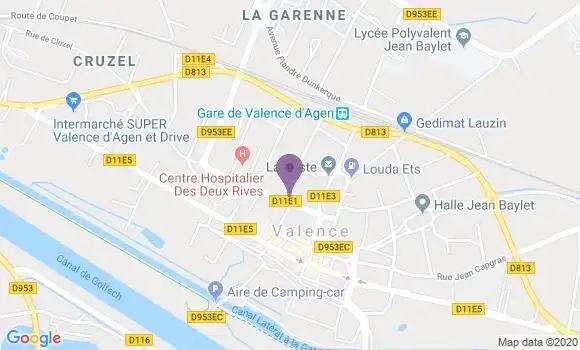 Localisation Banque Postale Agence de Valence d