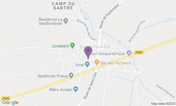 Localisation Banque Postale Agence de Septfonds