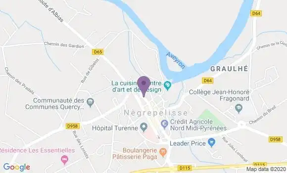 Localisation Banque Postale Agence de Nègrepelisse
