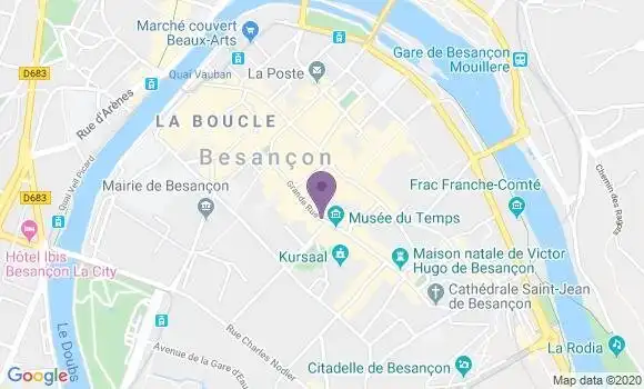 Localisation LCL Agence de Besançon
