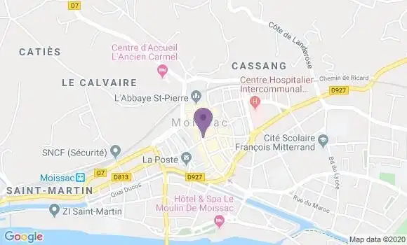 Localisation Banque Postale Agence de Moissac
