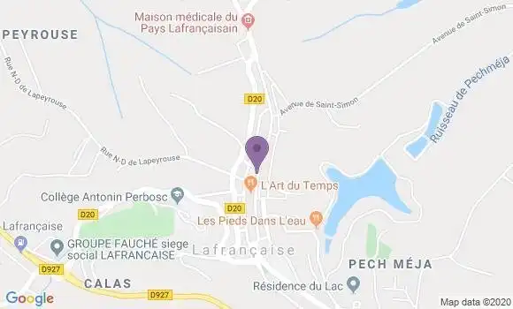 Localisation Banque Postale Agence de Lafrançaise
