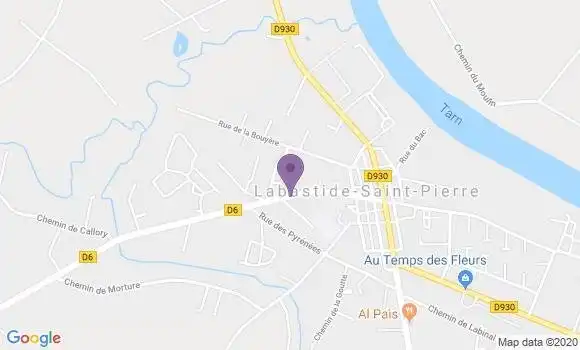 Localisation Banque Postale Agence de Labastide Saint Pierre