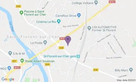 Localisation LCL Agence de Saint Florent sur Cher