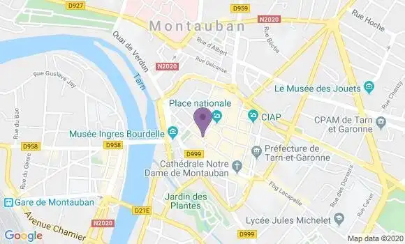Localisation Banque Postale Agence de Montauban Place du Coq