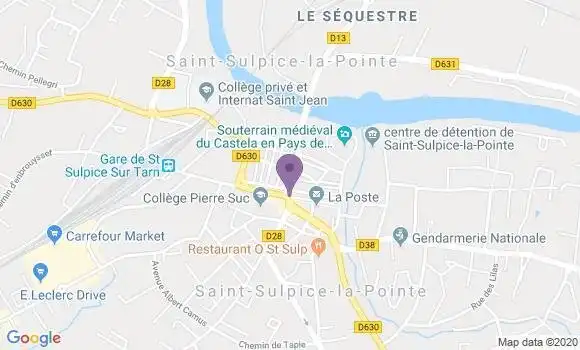 Localisation Banque Postale Agence de Saint Sulpice