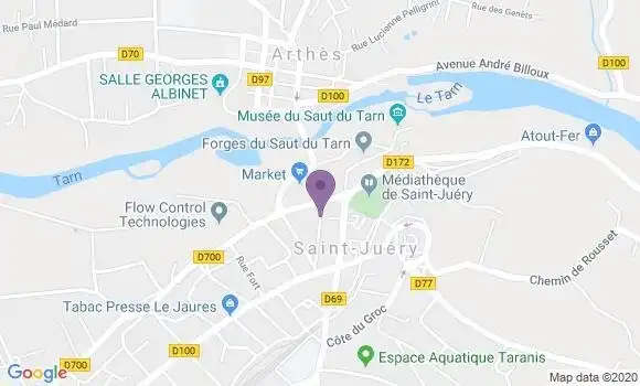 Localisation Banque Postale Agence de Saint Juéry
