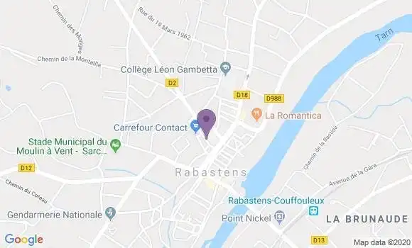 Localisation Banque Postale Agence de Rabastens