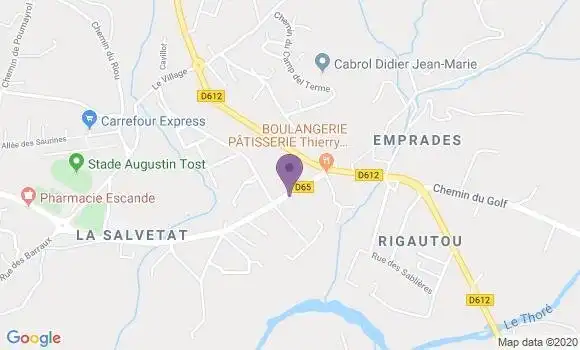Localisation Banque Postale Agence de Payrin Augmontel Rigautou