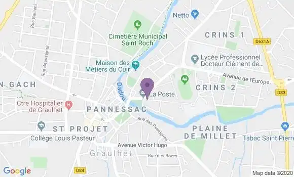 Localisation Banque Postale Agence de Graulhet