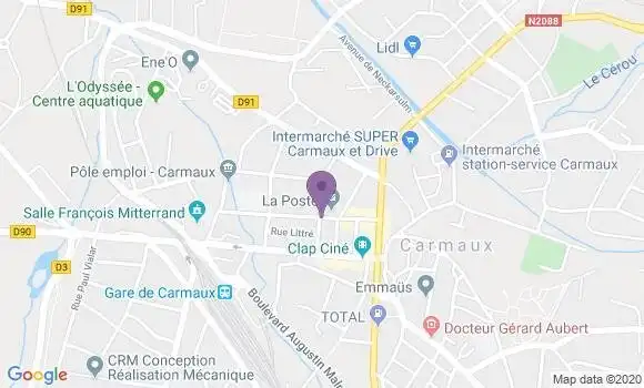 Localisation Banque Postale Agence de Carmaux