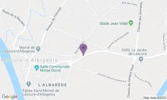 Localisation Banque Postale Agence de Cagnac les Mines