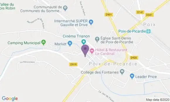 Localisation Banque Postale Agence de Poix de Picardie