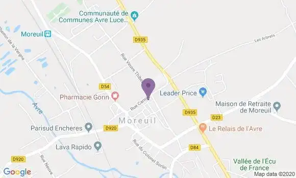 Localisation Banque Postale Agence de Moreuil
