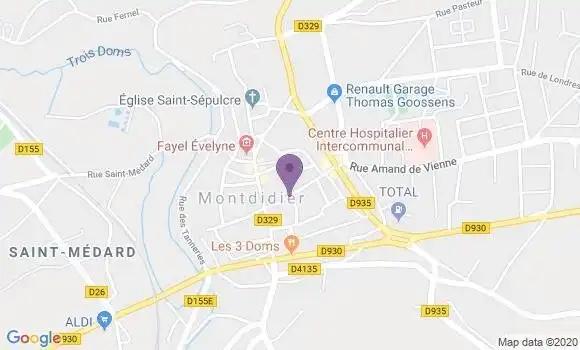 Localisation Banque Postale Agence de Montdidier
